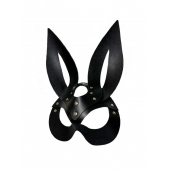Черная кожаная маска зайки Miss Bunny - БДСМ Арсенал - купить с доставкой в Новокузнецке