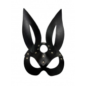 Черная кожаная маска зайки Miss Bunny - БДСМ Арсенал - купить с доставкой в Новокузнецке