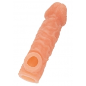 Телесная закрытая насадка с шершавой головкой Cock Sleeve Size M - 15,6 см. - KOKOS - в Новокузнецке купить с доставкой
