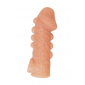 Телесная закрытая насадка с шишечками Cock Sleeve Size L - 17,6 см. - KOKOS - в Новокузнецке купить с доставкой
