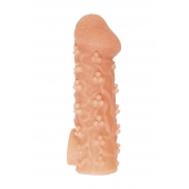 Телесная закрытая насадка с пучками шишечек Cock Sleeve Size L - 17,6 см. - KOKOS - в Новокузнецке купить с доставкой