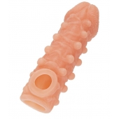 Телесная закрытая насадка с шариками Cock Sleeve Size S - 13,8 см. - KOKOS - в Новокузнецке купить с доставкой