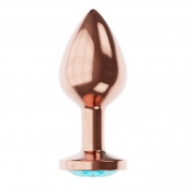 Пробка цвета розового золота с малиновым кристаллом Diamond Topaz Shine L - 8,3 см. - Lola Games - купить с доставкой в Новокузнецке