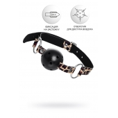 Черный кляп-шар на леопардовых ремешках Anonymo - ToyFa - купить с доставкой в Новокузнецке Черный кляп-шар на леопардовых ремешках Anonymo - ToyFa - купить с доставкой в Новокузнецке