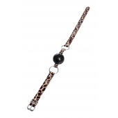 Черный кляп-шар на леопардовых ремешках Anonymo - ToyFa - купить с доставкой в Новокузнецке Черный кляп-шар на леопардовых ремешках Anonymo - ToyFa - купить с доставкой в Новокузнецке