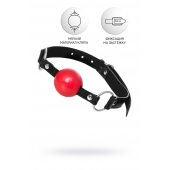 Красный кляп-шар на черных ремешках Anonymo - ToyFa - купить с доставкой в Новокузнецке