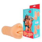 Телесный мастурбатор-ротик с высунутым язычком - Bior toys - в Новокузнецке купить с доставкой
