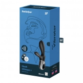 Черный анальный вибратор Heat Climax+ с функцией нагрева - 20,6 см. - Satisfyer - в Новокузнецке купить с доставкой