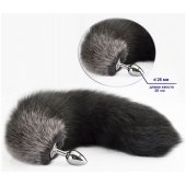 Серебристая анальная пробка с хвостом - Sitabella в Новокузнецке Серебристая анальная пробка с хвостом - Sitabella