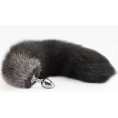 Серебристая анальная пробка с хвостом - Sitabella в Новокузнецке Серебристая анальная пробка с хвостом - Sitabella