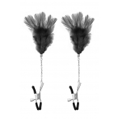 Зажимы для сосков с черными перьями Sweet Caress Feather Nipple Clumps - Sweet Caress - купить с доставкой в Новокузнецке
