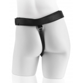 Страпон с телесной насадкой 7  Uncut with Strap on Harness - 18 см. - Pipedream - купить с доставкой в Новокузнецке