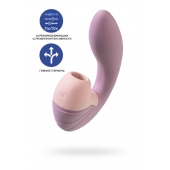 Сиреневый вибратор с вакуумным стимулятором Supernova - 16,9 см. - Satisfyer купить в Новокузнецке с доставкой в Orgasmix.ru Сиреневый вибратор с вакуумным стимулятором Supernova - 16,9 см. - Satisfyer