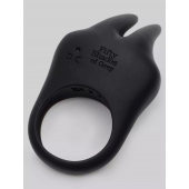 Черное эрекционное виброкольцо Sensation Rechargeable Vibrating Rabbit Love Ring - Fifty Shades of Grey - в Новокузнецке купить с доставкой