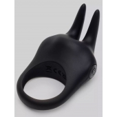 Черное эрекционное виброкольцо Sensation Rechargeable Vibrating Rabbit Love Ring - Fifty Shades of Grey - в Новокузнецке купить с доставкой