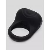 Черное эрекционное виброкольцо Sensation Rechargeable Vibrating Love Ring - Fifty Shades of Grey - в Новокузнецке купить с доставкой