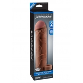 Коричневая насадка с кольцом Perfect 2 Extension with Ball Strap - 19 см. - Pipedream - в Новокузнецке купить с доставкой