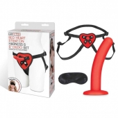 Красный поясной фаллоимитатор Red Heart Strap on Harness   5in Dildo Set - 12,25 см. - Lux Fetish - купить с доставкой в Новокузнецке