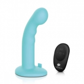 Голубая изогнутая насадка 6in Remote Control Ripple P-Spot G-Spot на черных трусиках - 16 см. - Pegasus - купить с доставкой в Новокузнецке