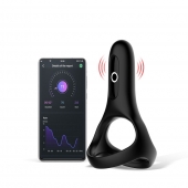 Черное виброкольцо Magic Motion Rise с подхватом мошонки - Magic Motion - в Новокузнецке купить с доставкой