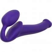 Фиолетовый безремневой страпон Silicone Bendable Strap-On - size M - Strap-on-me - купить с доставкой в Новокузнецке