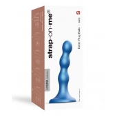 Голубая насадка Strap-On-Me Dildo Plug Balls size S - Strap-on-me - купить с доставкой в Новокузнецке