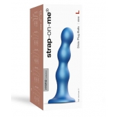 Голубая насадка Strap-On-Me Dildo Plug Balls size L - Strap-on-me - купить с доставкой в Новокузнецке