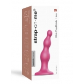 Розовая насадка Strap-On-Me Dildo Plug Beads size S - Strap-on-me - купить с доставкой в Новокузнецке