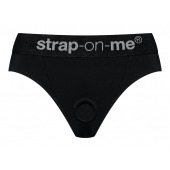 Черные трусики для насадок Heroine Lingerie Harness - size S - Strap-on-me - купить с доставкой в Новокузнецке
