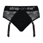 Черные трусики для насадок Diva Lingerie Harness - size S - Strap-on-me - купить с доставкой в Новокузнецке