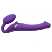 Фиолетовый безремневой вибрострапон Silicone Bendable Strap-On - size M - Strap-on-me - купить с доставкой в Новокузнецке