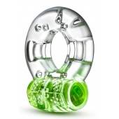 Зеленое эрекционное виброкольцо Arouser Vibrating C-Ring - Blush Novelties - в Новокузнецке купить с доставкой