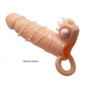 Телесная удлиняющая вибронасадка Penis Sleeve Connor - 17 см. - Baile - в Новокузнецке купить с доставкой