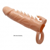 Телесная удлиняющая насадка Penis Sleeve Emmitt - 17 см. - Baile - в Новокузнецке купить с доставкой