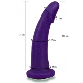 Фиолетовая гладкая изогнутая насадка-плаг - 14,7 см. - LOVETOY (А-Полимер) - купить с доставкой в Новокузнецке