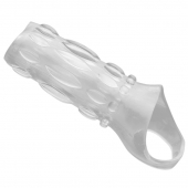 Насадка на пенис с кольцом для мошонки Clear Sensations Enhancer Sex Sleeve - 11,5 см. - XR Brands - в Новокузнецке купить с доставкой