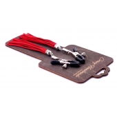 Металлические зажимы на соски с красными замшевыми кисточками - Crazy Handmade - купить с доставкой в Новокузнецке