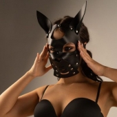 Черная маска  Собака  с ушками - Crazy Handmade - купить с доставкой в Новокузнецке