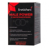 Капсулы для мужчин Erotichard male power с пантогематогеном - 20 капсул (0,370 гр.) - Erotic Hard - купить с доставкой в Новокузнецке