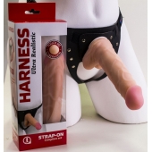 Страпон Harness из двух предметов: регулируемые трусики и насадка-фаллос - 17,5 см. - LOVETOY (А-Полимер) - купить с доставкой в Новокузнецке
