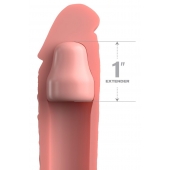 Телесная насадка-удлинитель 1 Inch Silicone X-tension - 17,8 см. - Pipedream - в Новокузнецке купить с доставкой