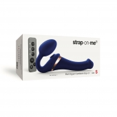 Синий безремневой страпон Multi Orgasm Size S с клиторальной стимуляцией - Strap-on-me - купить с доставкой в Новокузнецке