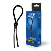 Черное силиконовое лассо с шариком для утяжки - Sex Expert - в Новокузнецке купить с доставкой