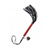 Черно-красная кожаная плеть - 50 см. - Pecado - купить с доставкой в Новокузнецке