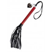 Черно-красная кожаная плеть - 50 см. - Pecado - купить с доставкой в Новокузнецке