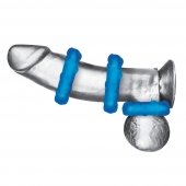Комплект из трех голубых эрекционных колец 3-Pack Ribbed Rider Cock Ring Set - BlueLine - в Новокузнецке купить с доставкой