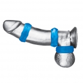 Комплект из трех голубых колец для эрекции 3-Pack Nuts   Bolts Stretch Cock Ring Set - BlueLine - в Новокузнецке купить с доставкой