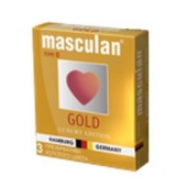 Презервативы Masculan Ultra Gold с золотым напылением и ароматом ванили - 3 шт. - Masculan - купить с доставкой в Новокузнецке