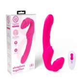 Розовый безремневой страпон на радиоуправлении Strapless Together - 22 см. - Together Toy - купить с доставкой в Новокузнецке