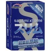 Розовые презервативы Sagami Xtreme FEEL FIT 3D - 3 шт. - Sagami - купить с доставкой в Новокузнецке